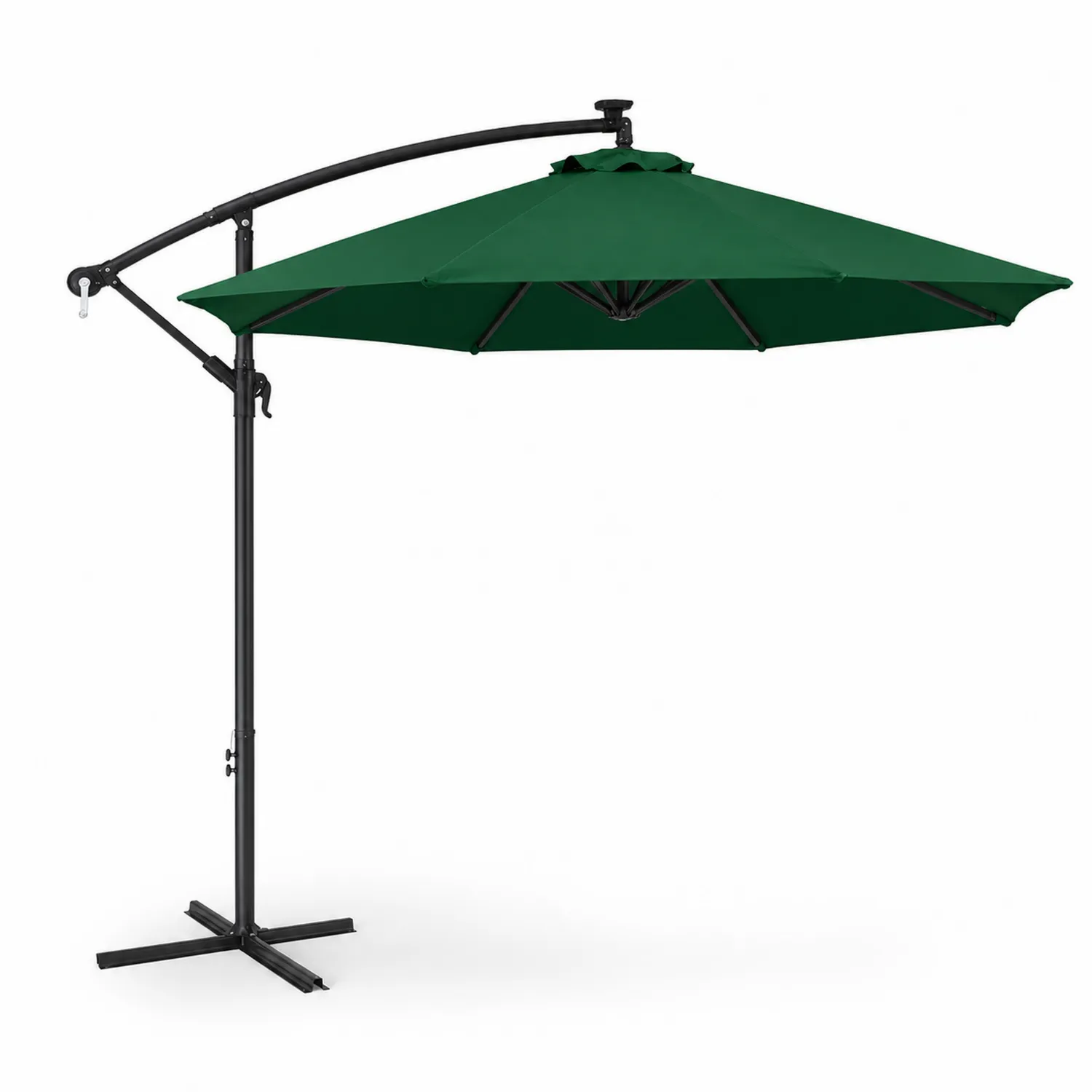 Parasol déporté rond 300 cm en acier et polyester
