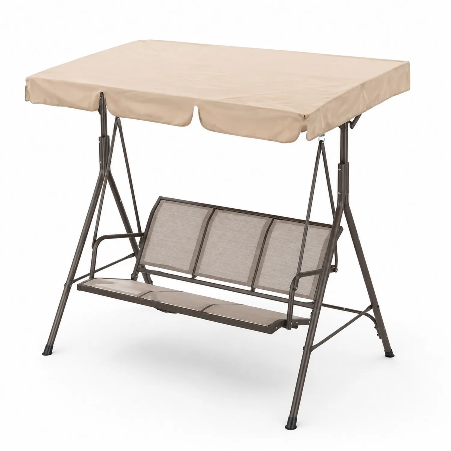 Balancelle 3 places en métal et tissu beige