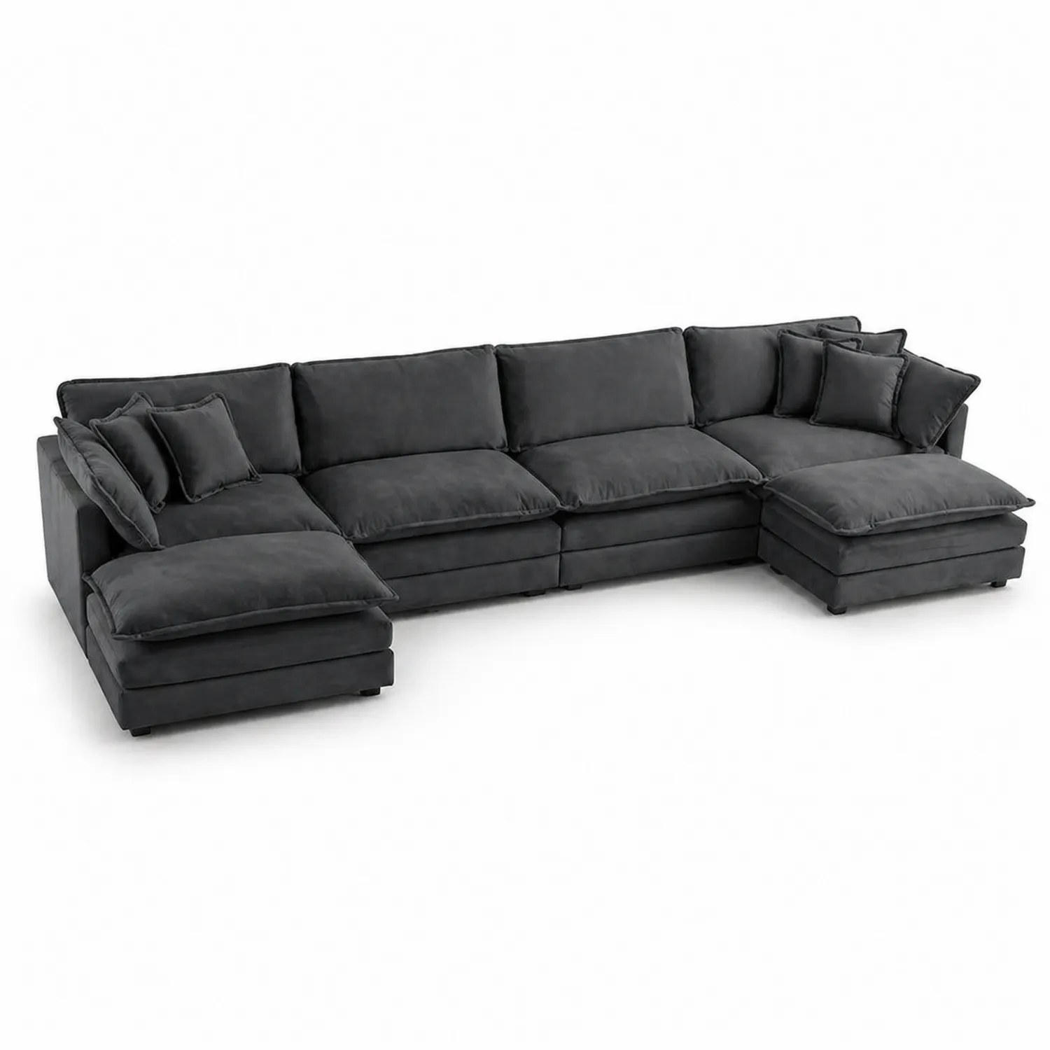Canapé modulaire en tissu Polyester Gris Foncé