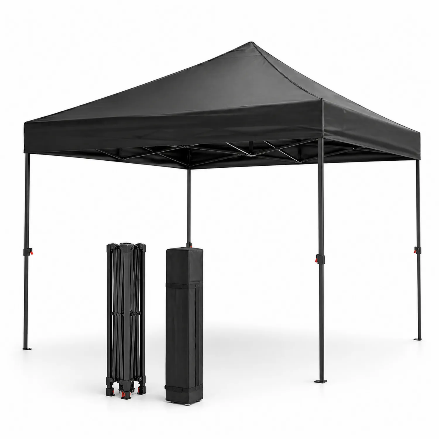 Tonnelle pliante extérieure 3x3m en acier et polyester noir