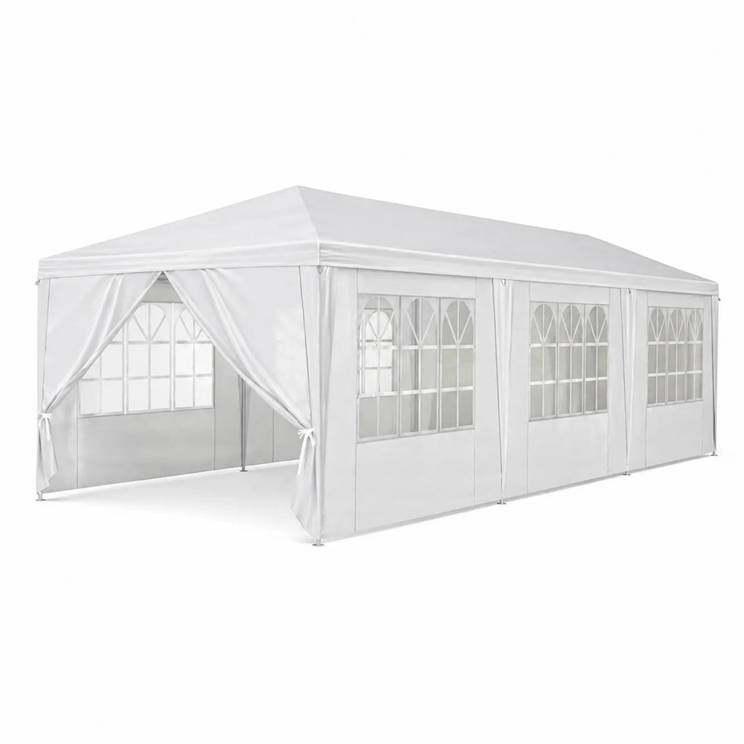 Tente extérieure en polyéthylène 8x4 m Blanc