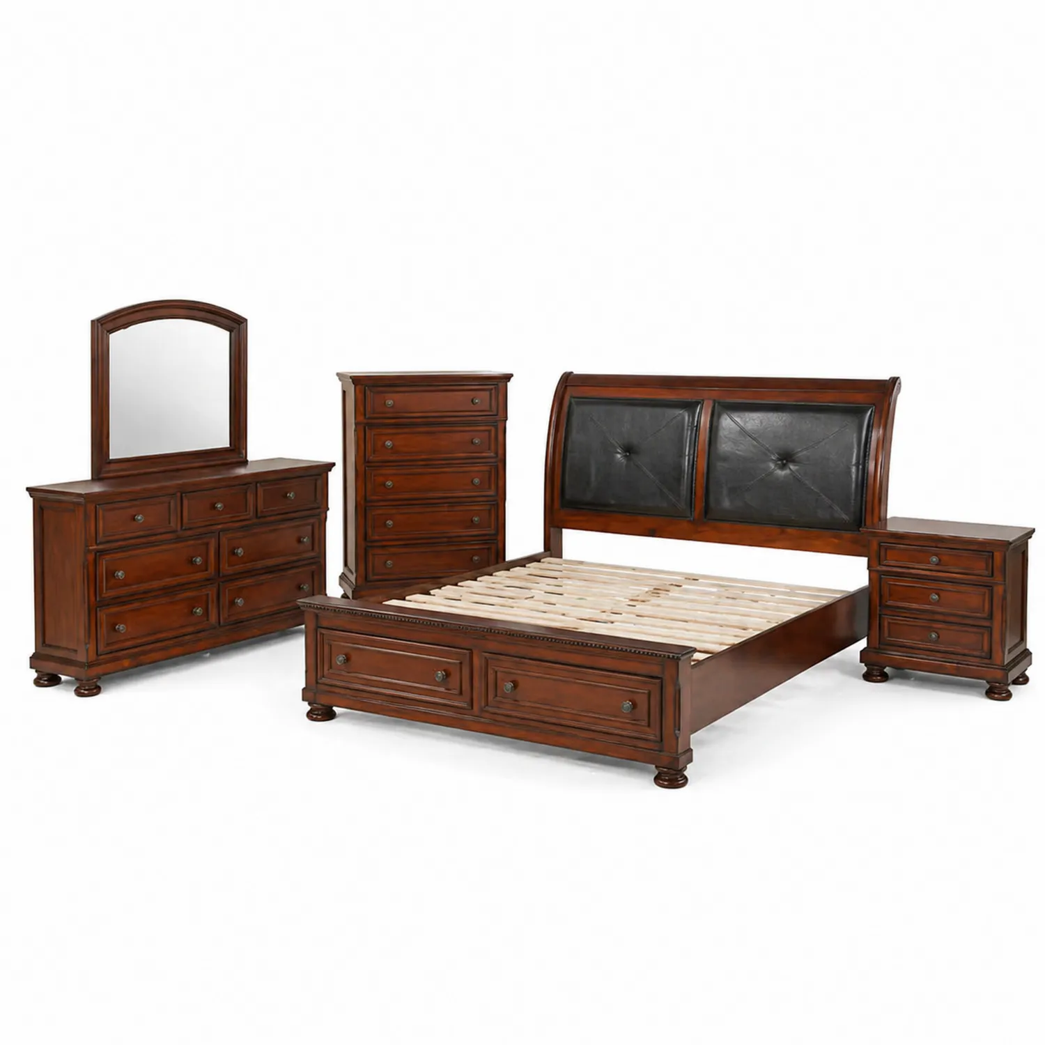 Ensemble de Chambre en Bois avec Lit et Rangement
