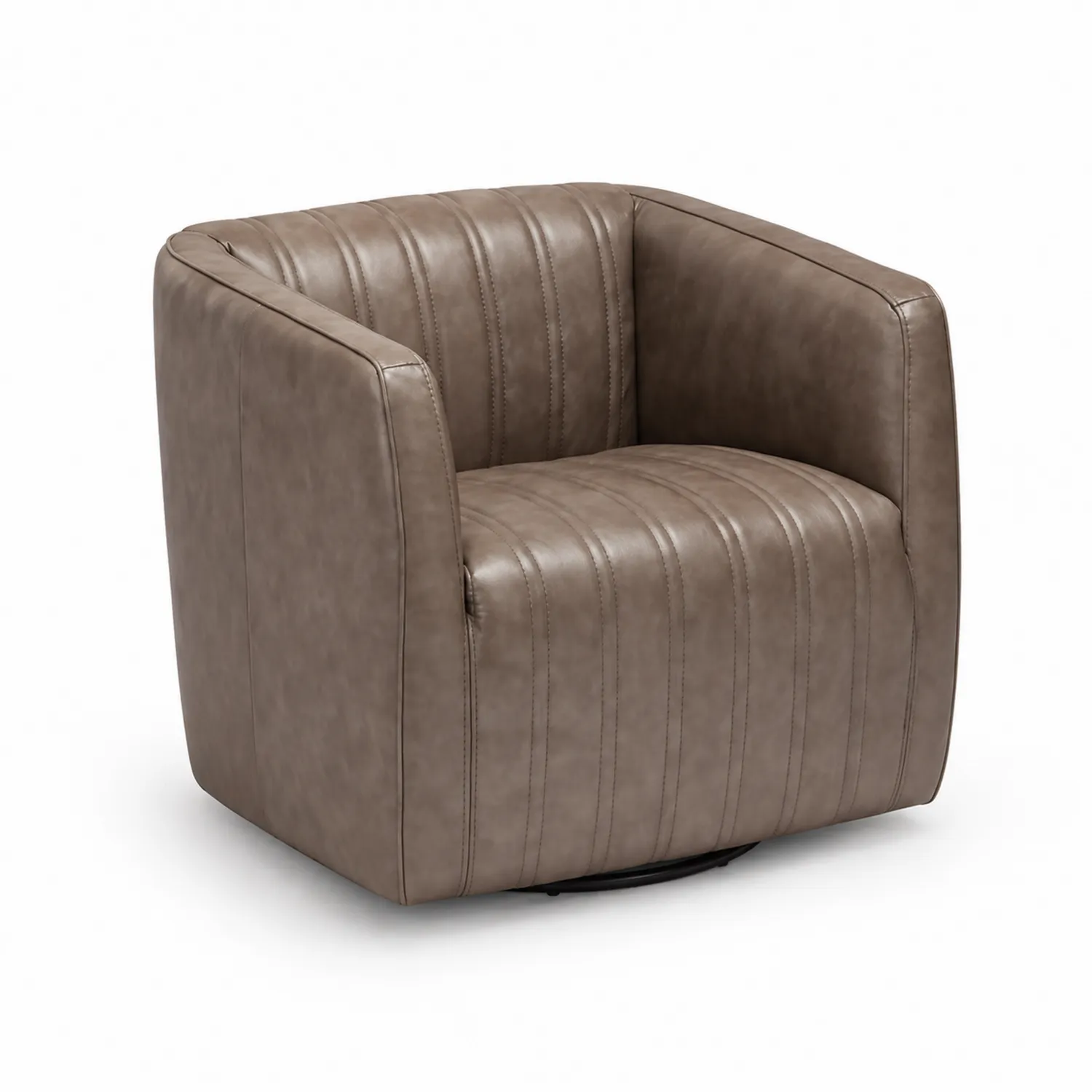 Fauteuil pivotant en cuir synthétique Taupe