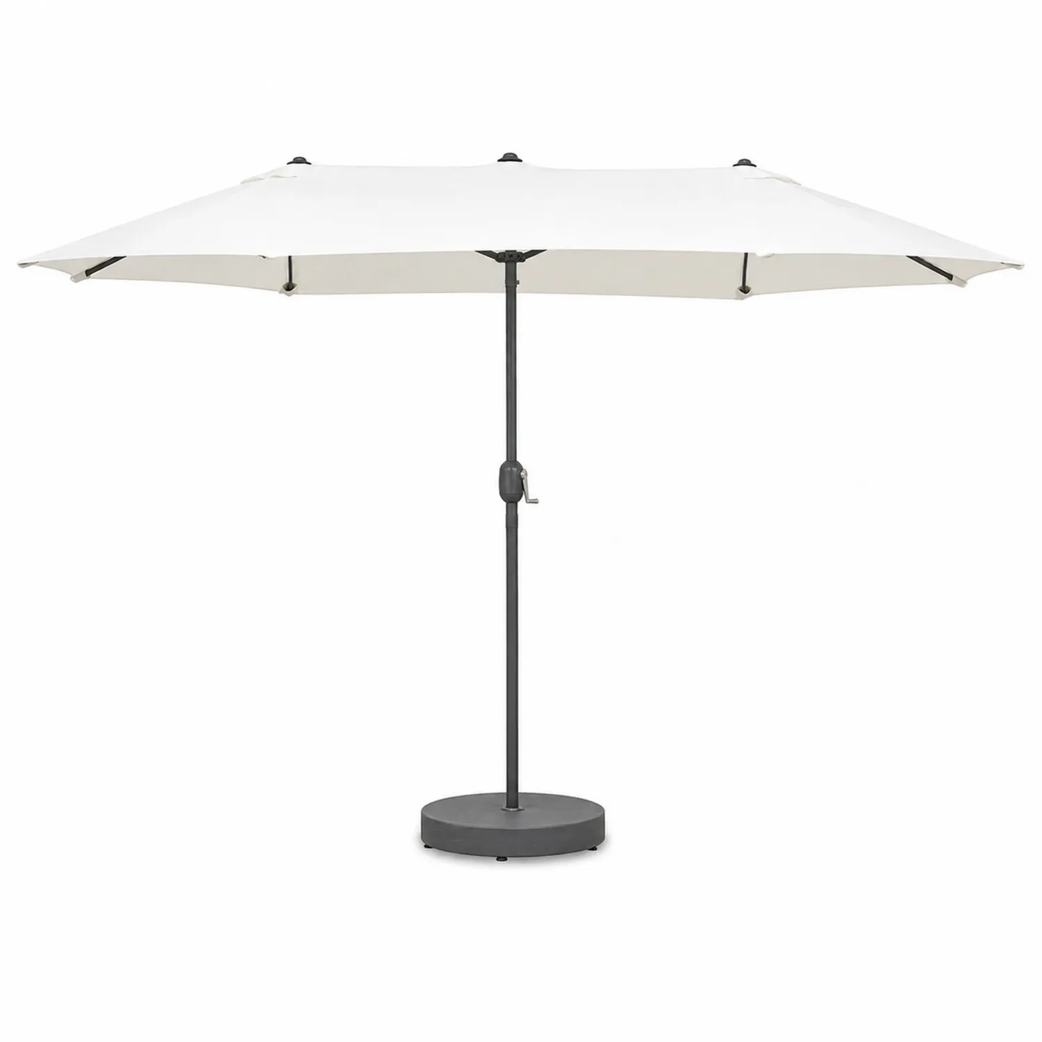 Parasol rectangulaire en aluminium avec base 250x150 cm Blanc