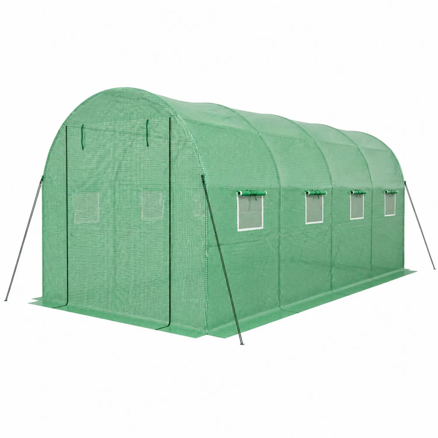 Serre Tunnel Polyéthylène Acier 6x3x2 m Vert