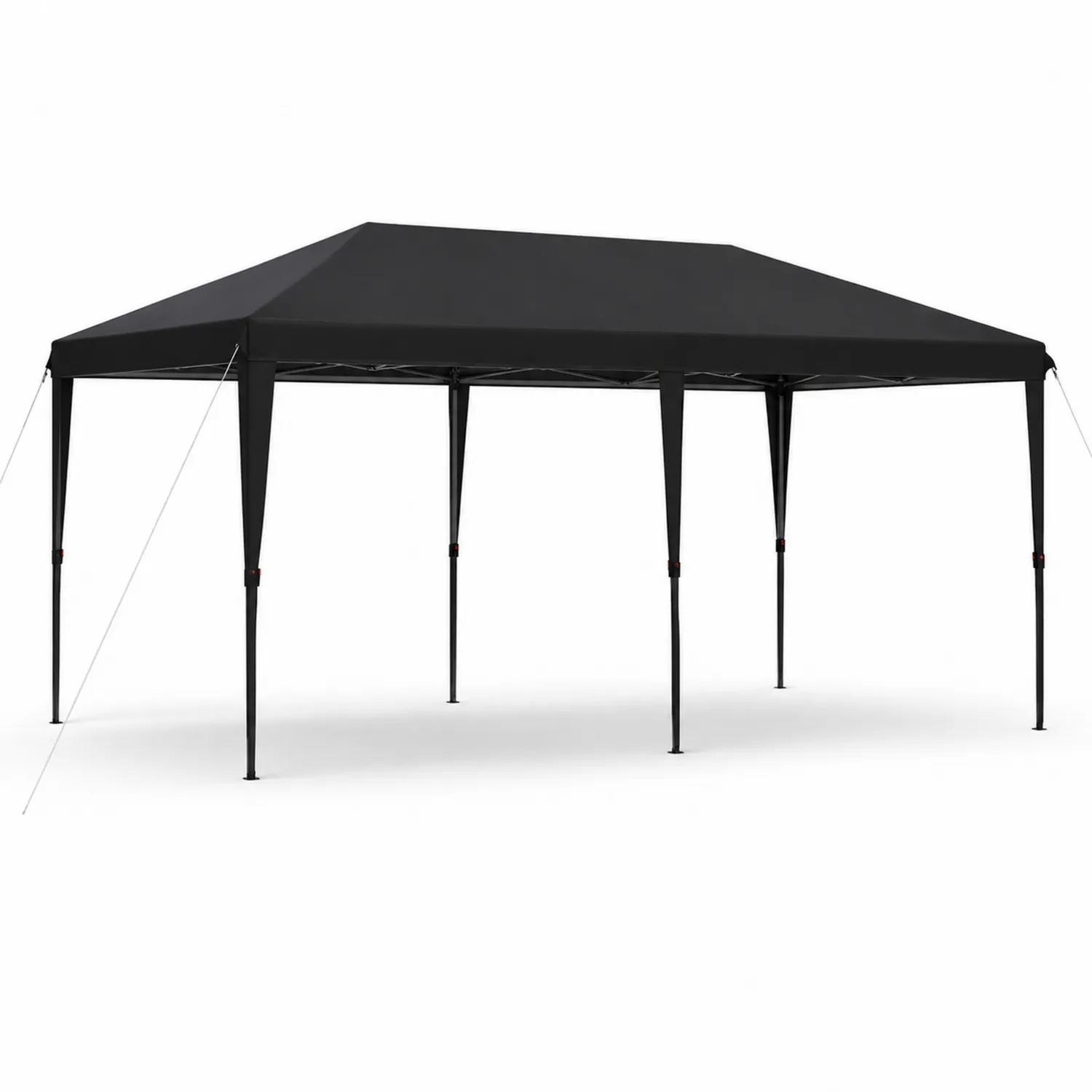 Tente pliante en acier et polyester noire 3x6 m