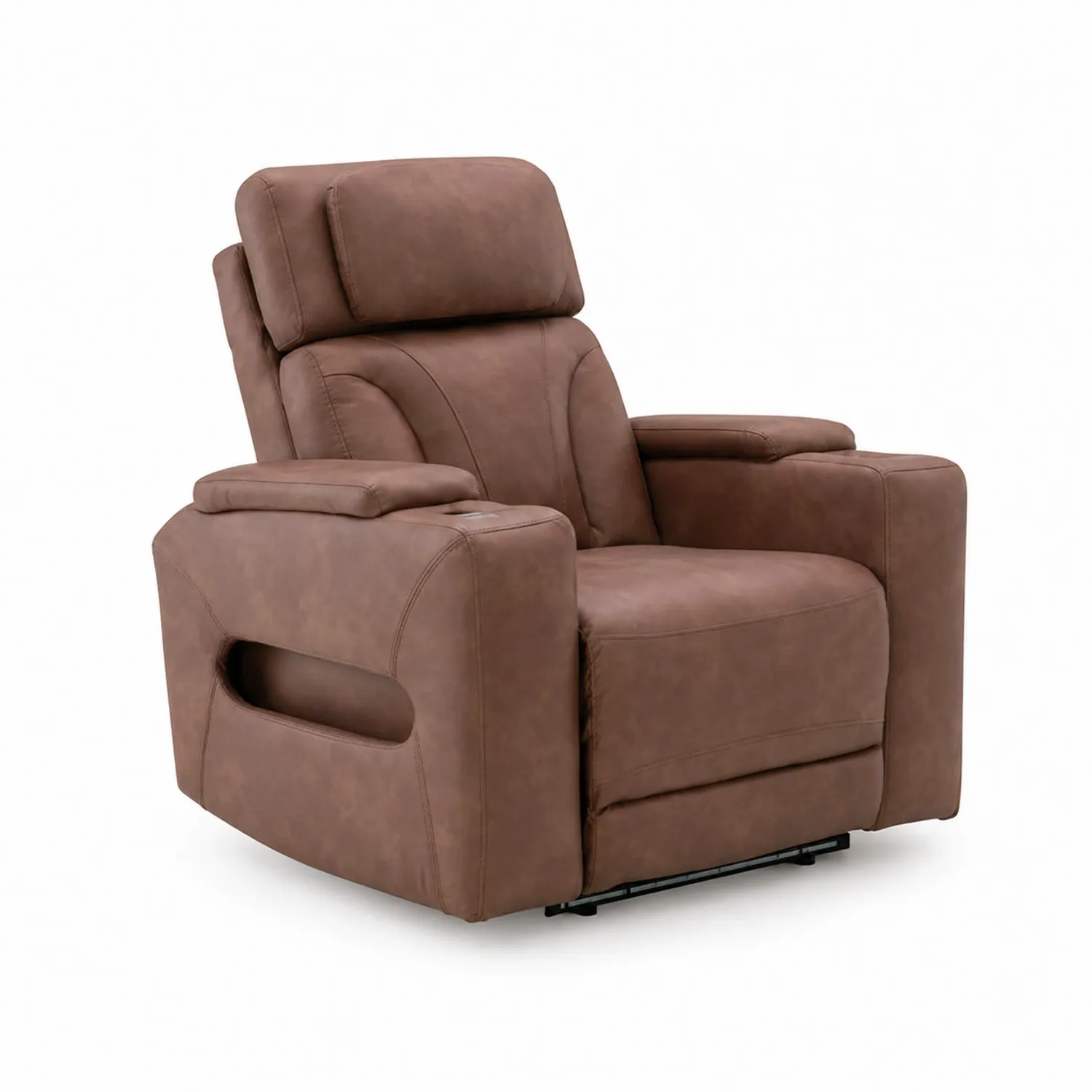 Fauteuil inclinable en simili cuir marron