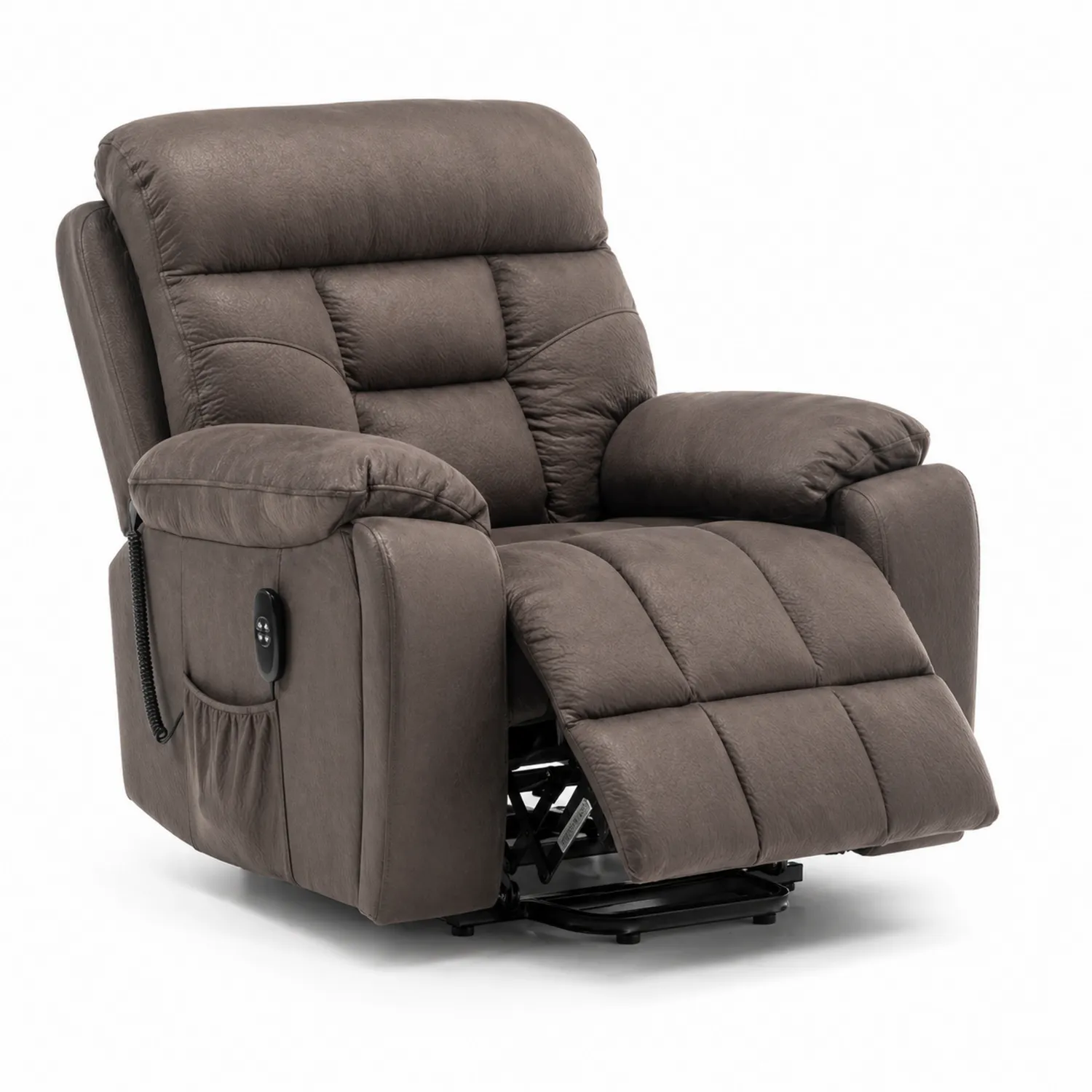 Fauteuil inclinable en microfibre Marron avec repose-pieds