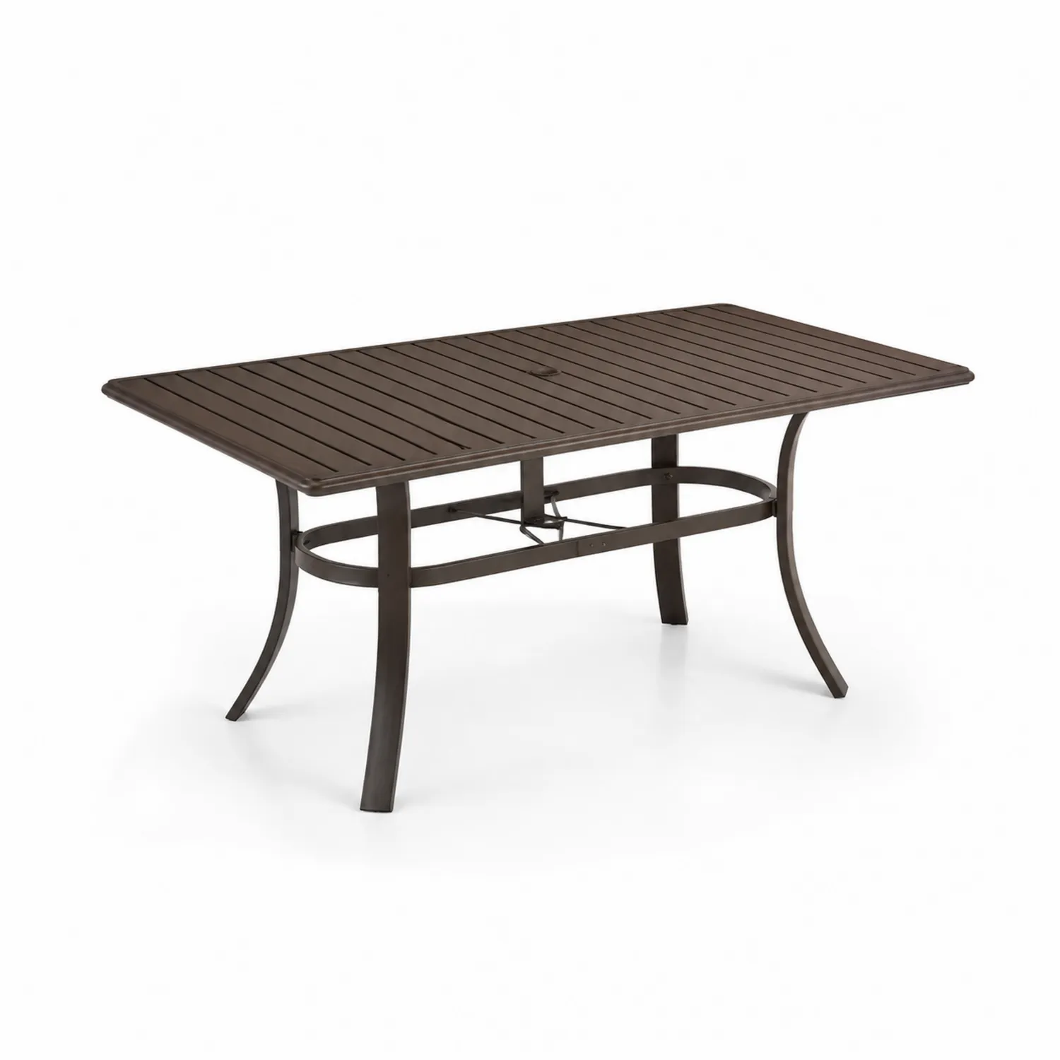 Table de jardin rectangulaire en aluminium marron 150x90x74 cm