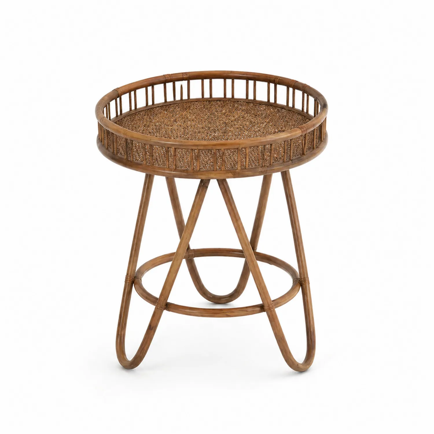 Table d'appoint en rotin naturel diamètre 40 cm