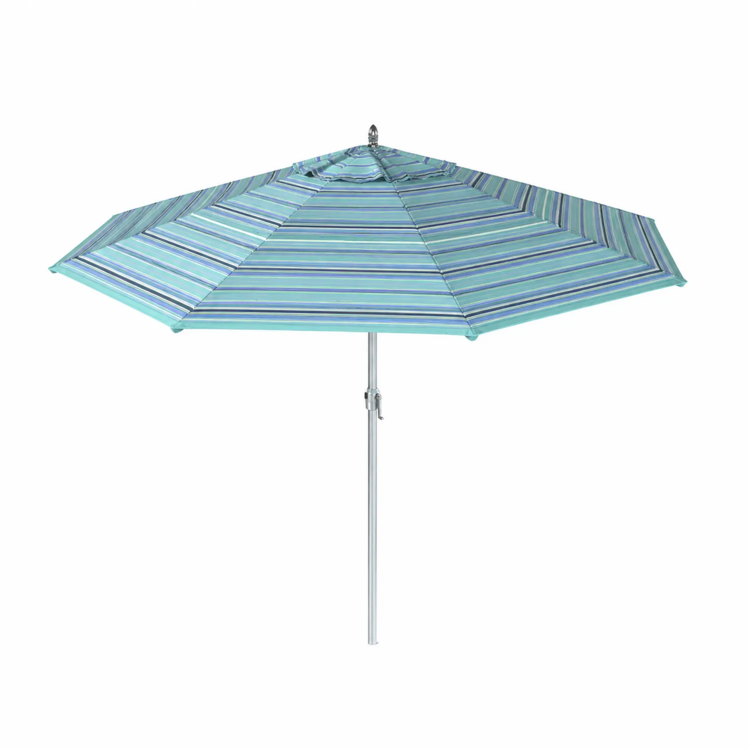 Parasol extérieur rayé turquoise 300 cm
