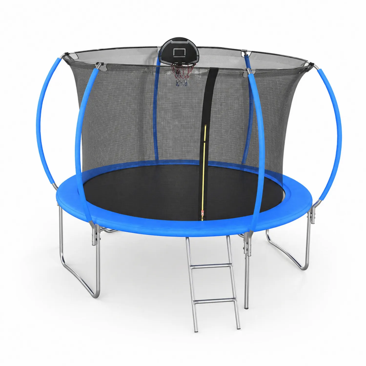 Trampoline rond en acier avec filet de sécurité et panier de basket 305 cm