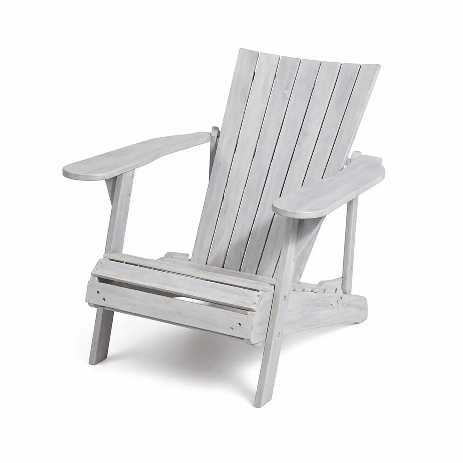 Chaise Adirondack en bois d'acacia blanc