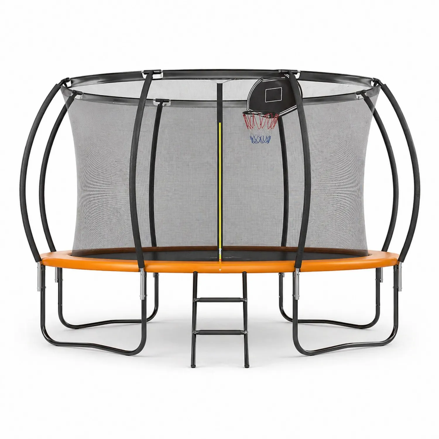 Trampoline de jardin avec filet de sécurité et panier de basket acier diamètre 305 cm