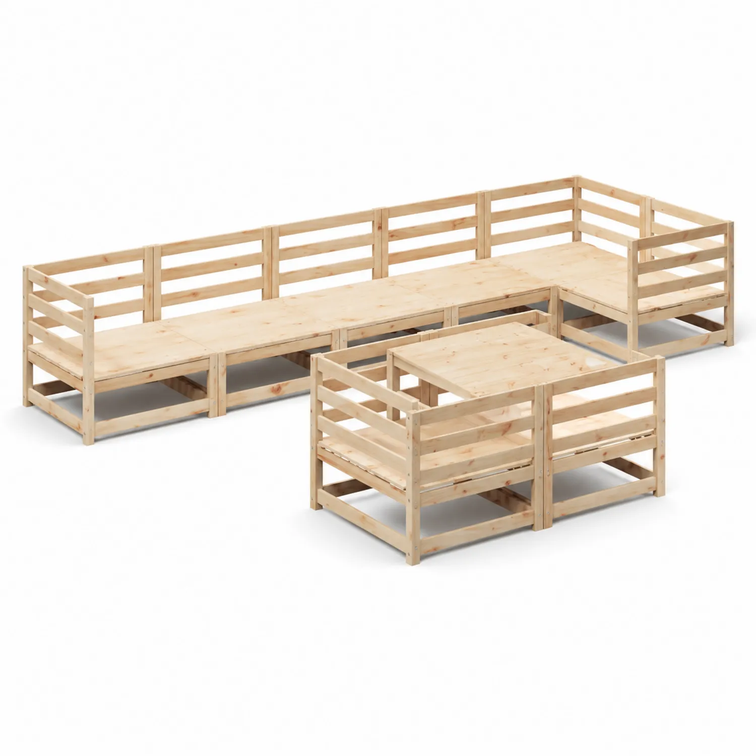 Ensemble modulaire de jardin en bois de pin