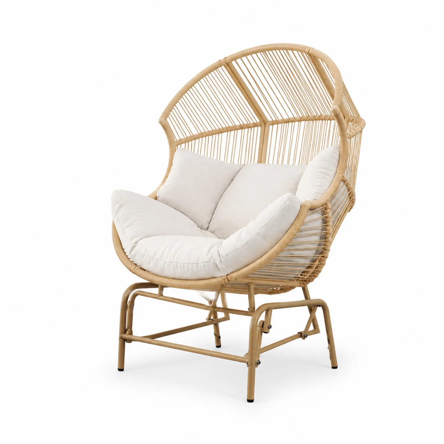 Fauteuil en Rotin avec Coussin Beige