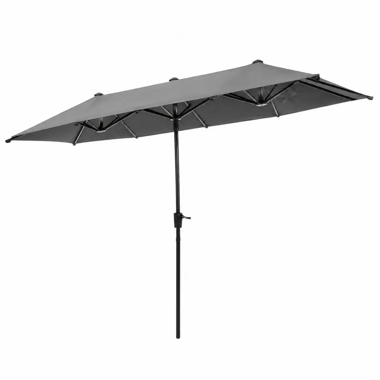 Ombrellone in alluminio grigio 460x270 cm con telo in poliestere