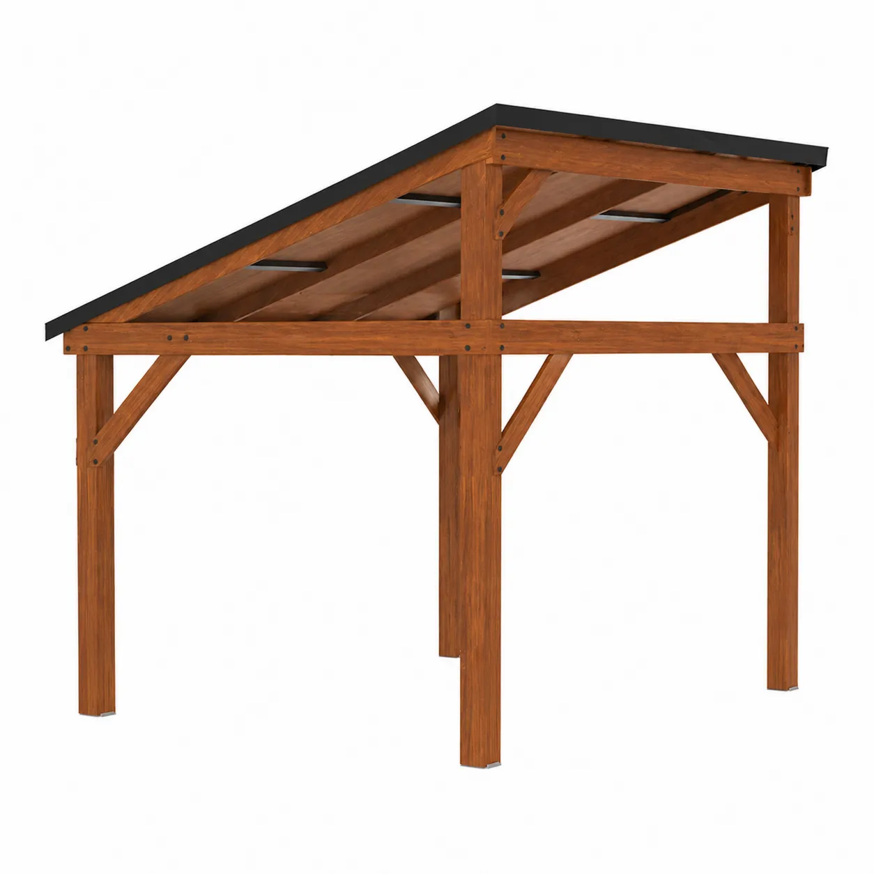 Gazebo in legno di pino con tetto inclinato 300x200x220 cm