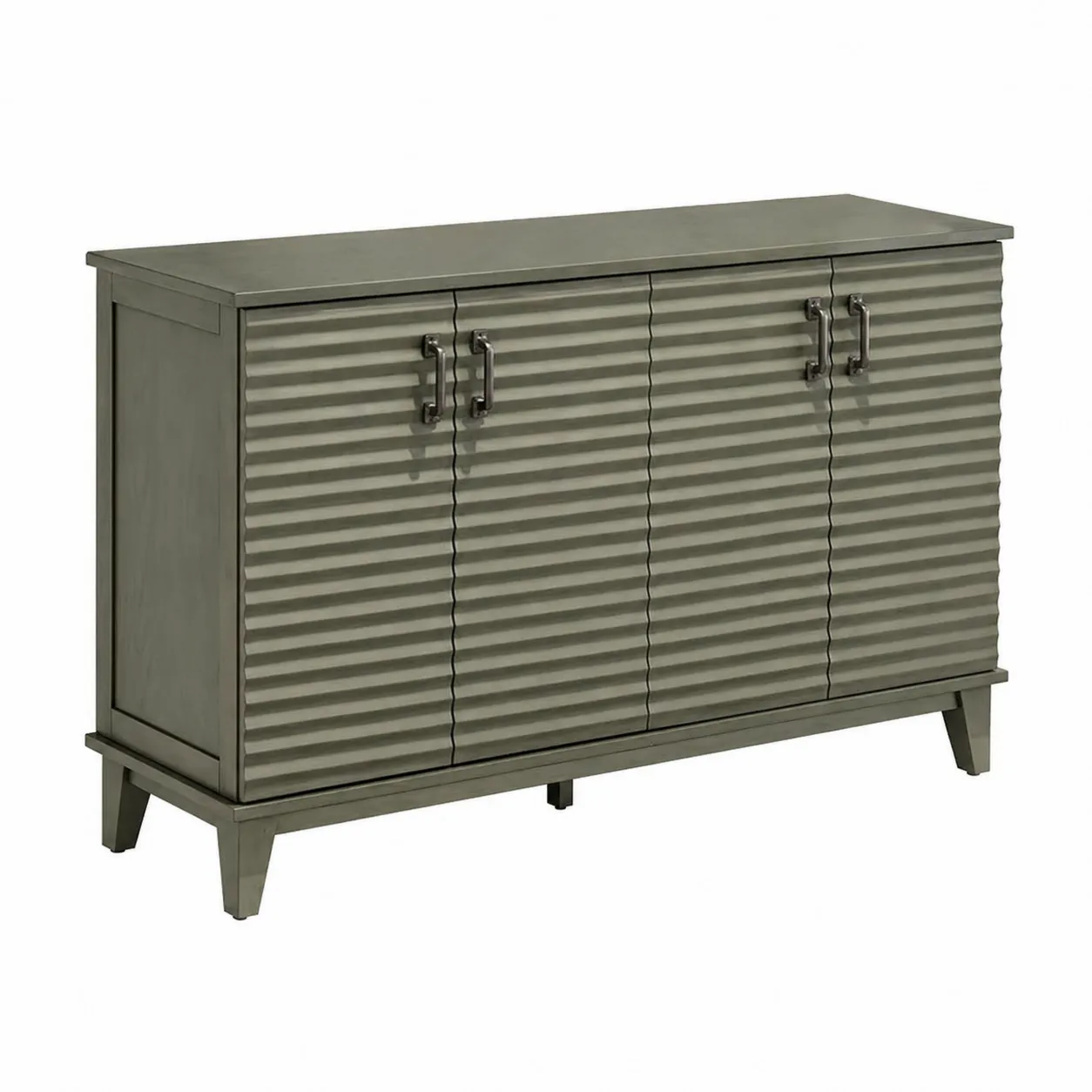 Credenza in legno massello con ante ondulate