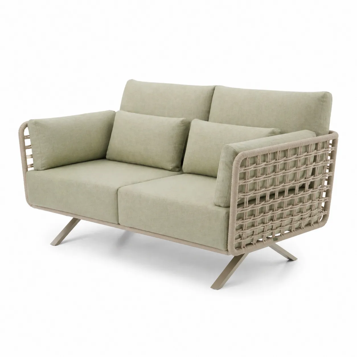 Divano in alluminio e tessuto 140cm