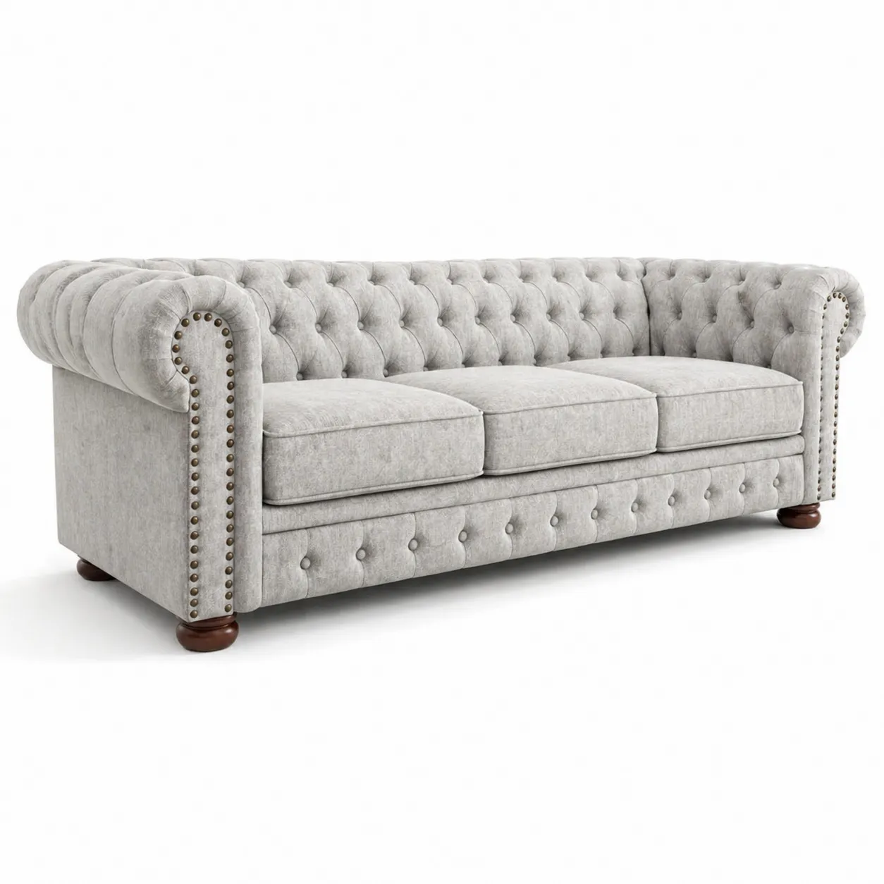 Divano Chesterfield in Tessuto Grigio