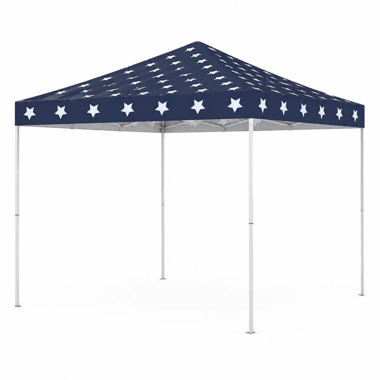 Gazebo pieghevole 3x3m in metallo e poliestere blu con motivi a stelle