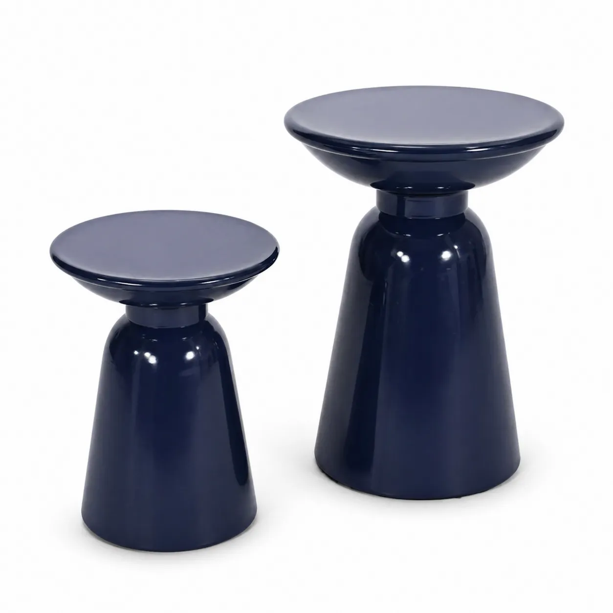 Set di tavolini in ceramica blu