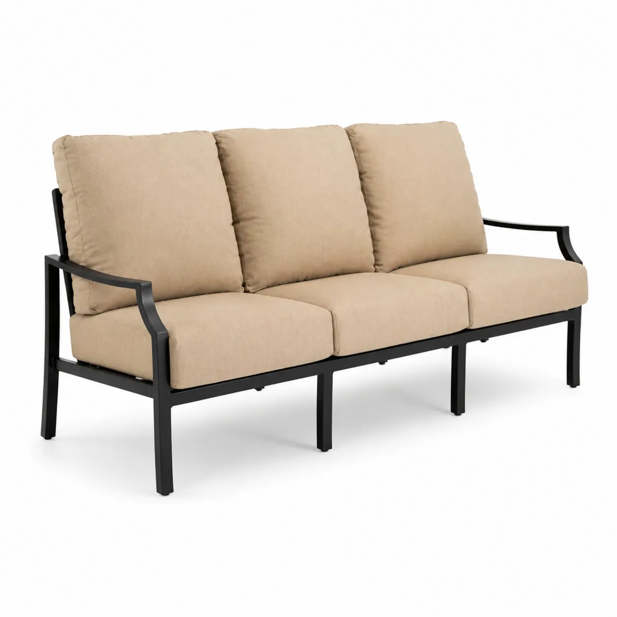Divano in Metallo e Tessuto Beige