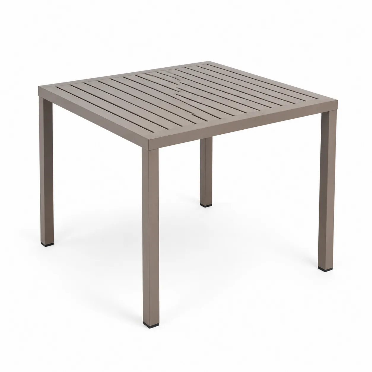 Tavolo quadrato da esterno in alluminio grigio
