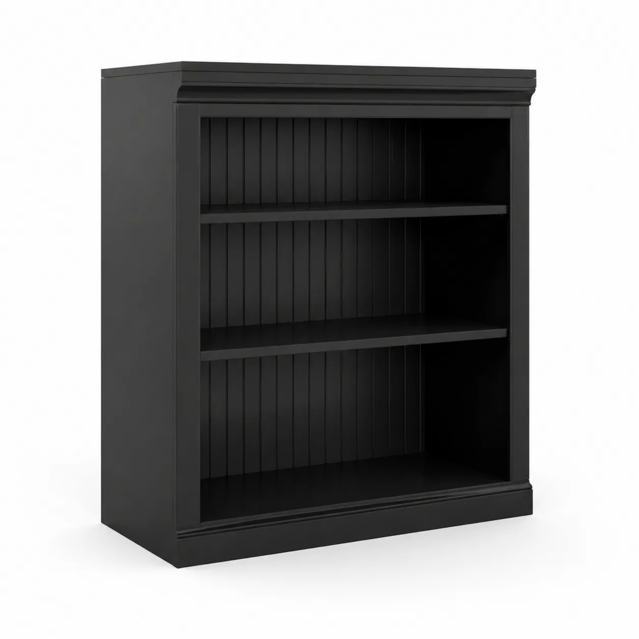 Libreria a Tre Ripiani in Legno Composito Nero 90x30x110 cm