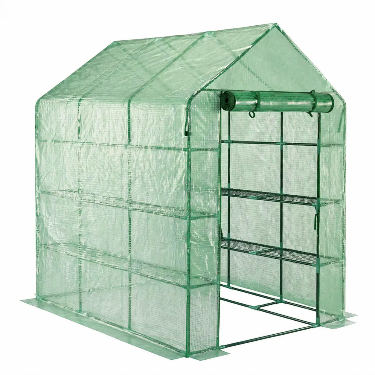 Serra da giardino in plastica con struttura in metallo