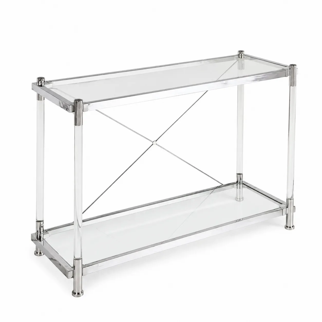 Console rectangulaire en verre avec cadre en acier inoxydable-Solvicar
