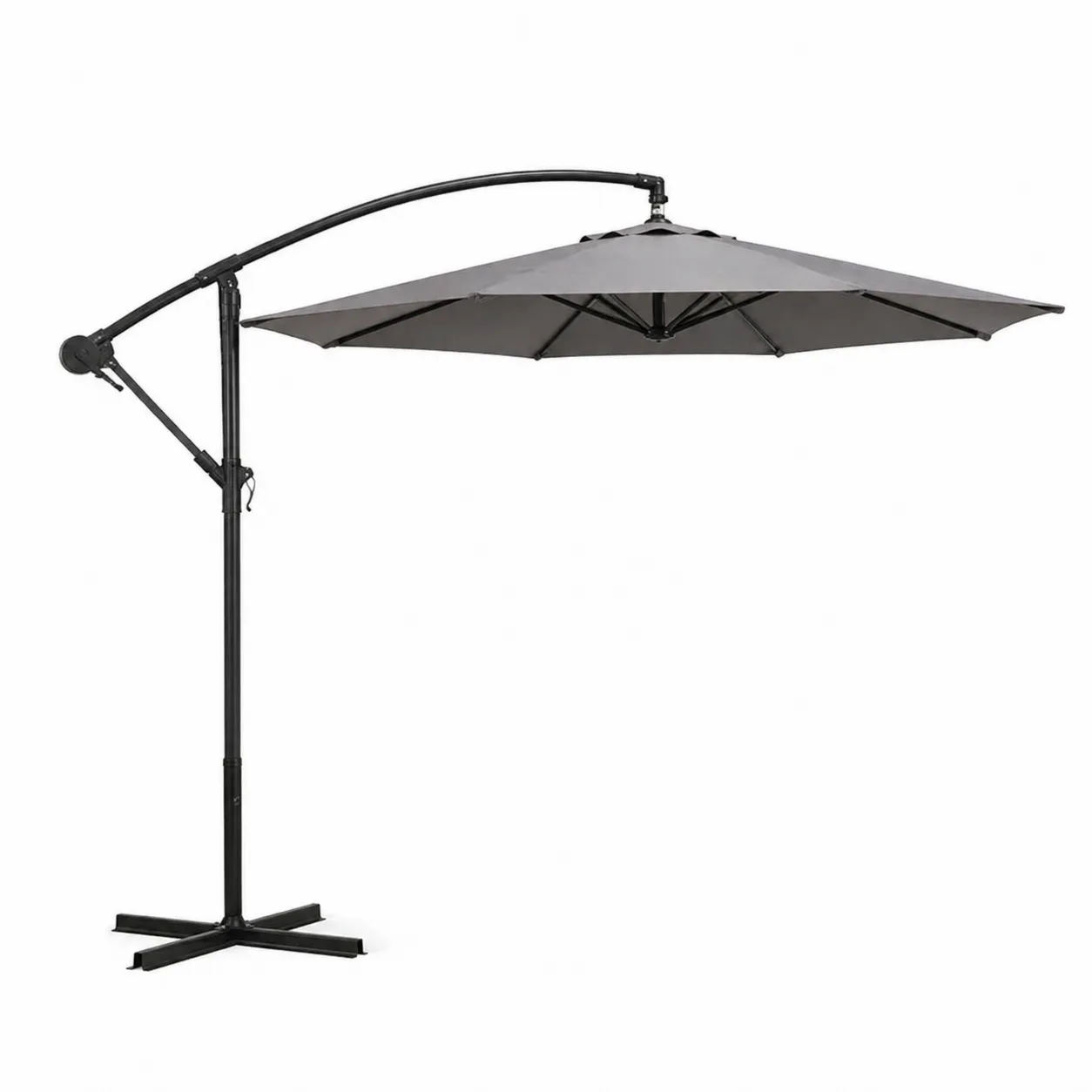 Parasol suspendu rond 3m en polyester avec structure en acier-Solvicar