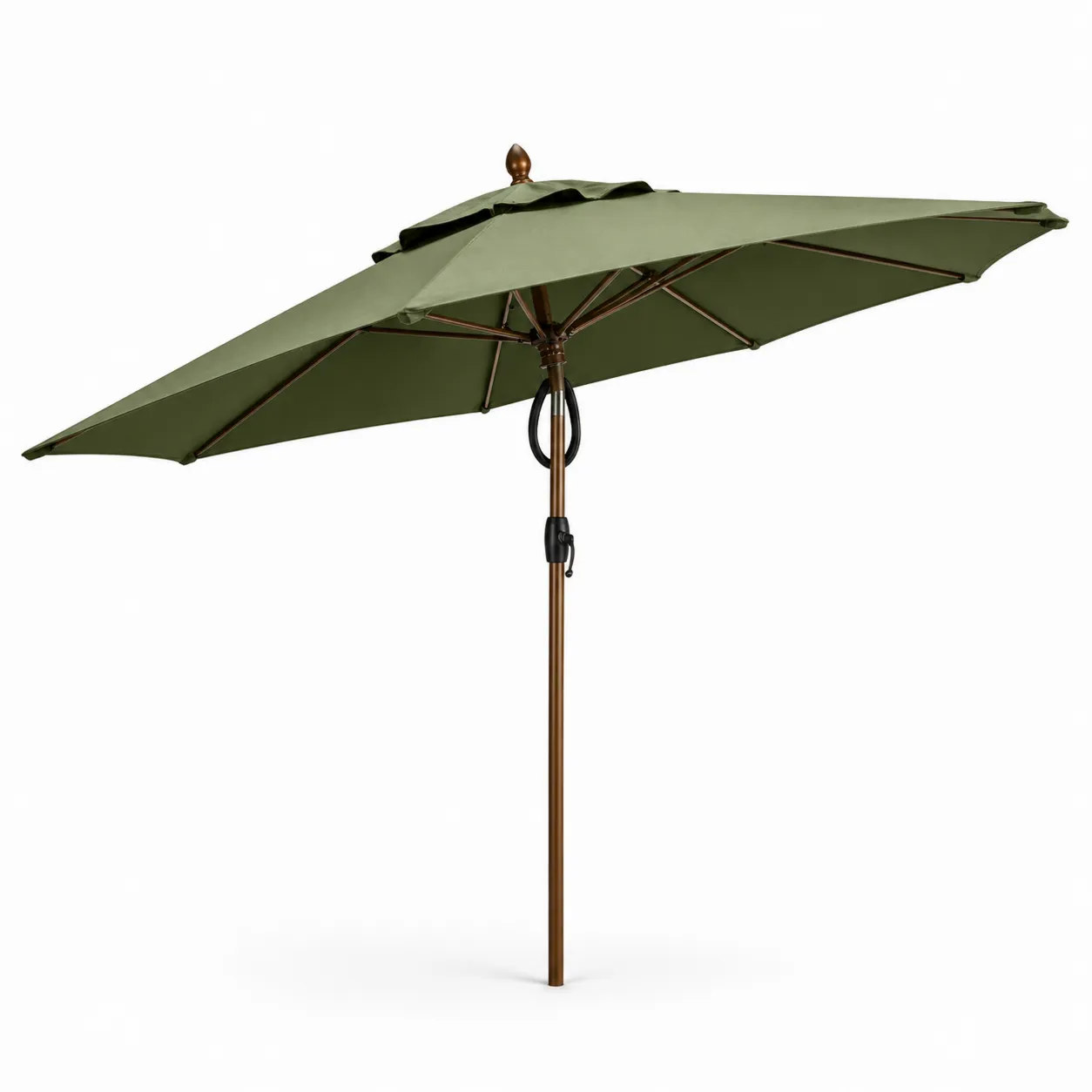 Parasol de jardin avec toile en polyester vert et mât en aluminium, 300 cm-Solvicar
