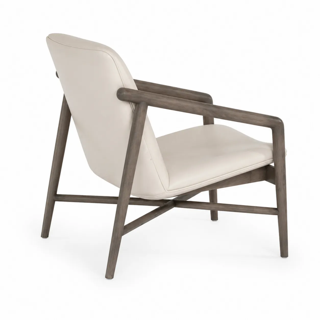 Chaise en cuir synthétique avec cadre en bois massif-Solvicar