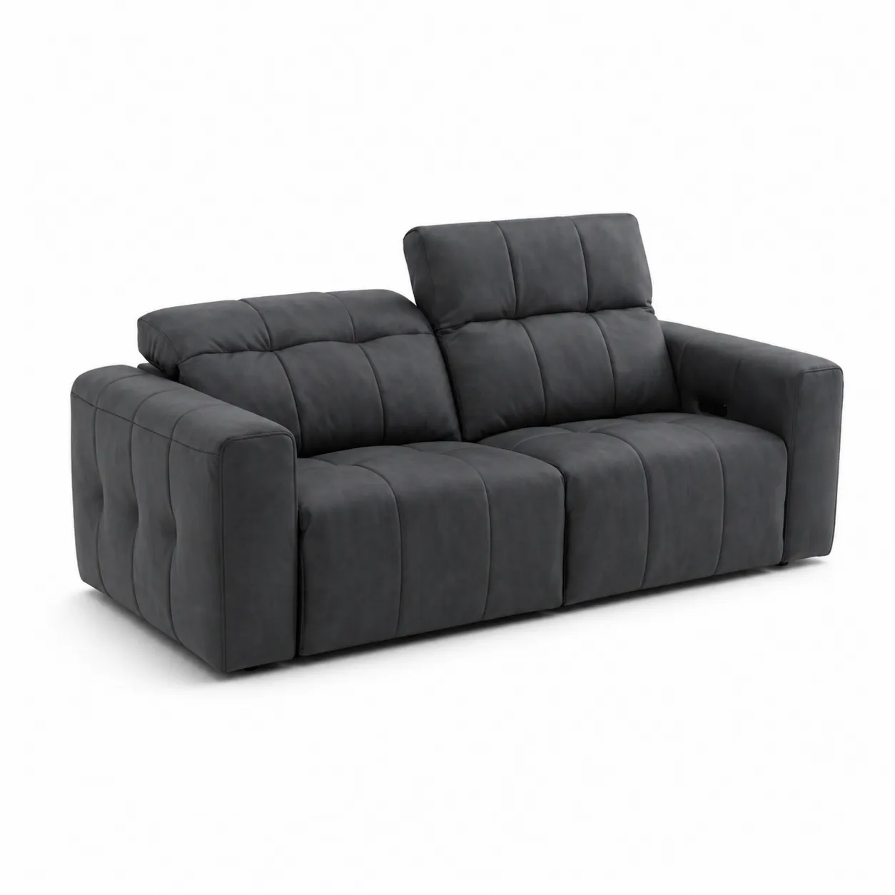 Canapé 3 places en tissu microfibre Gris Foncé-Solvicar