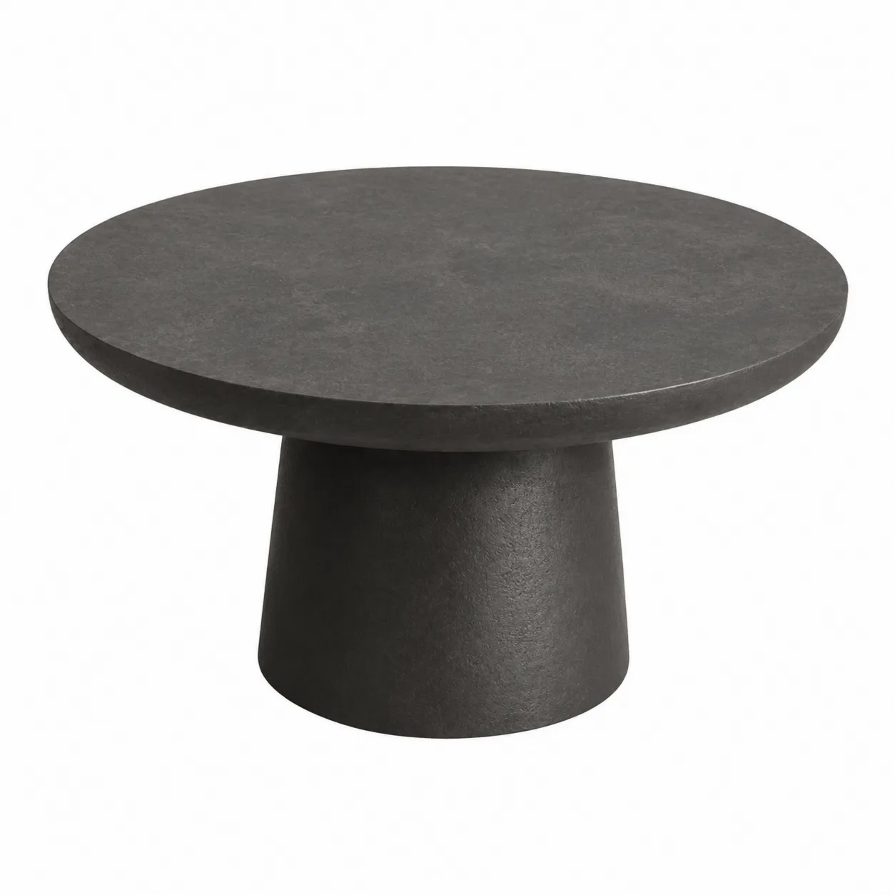 Table basse ronde en résine noire, diamètre 80 cm-Solvicar