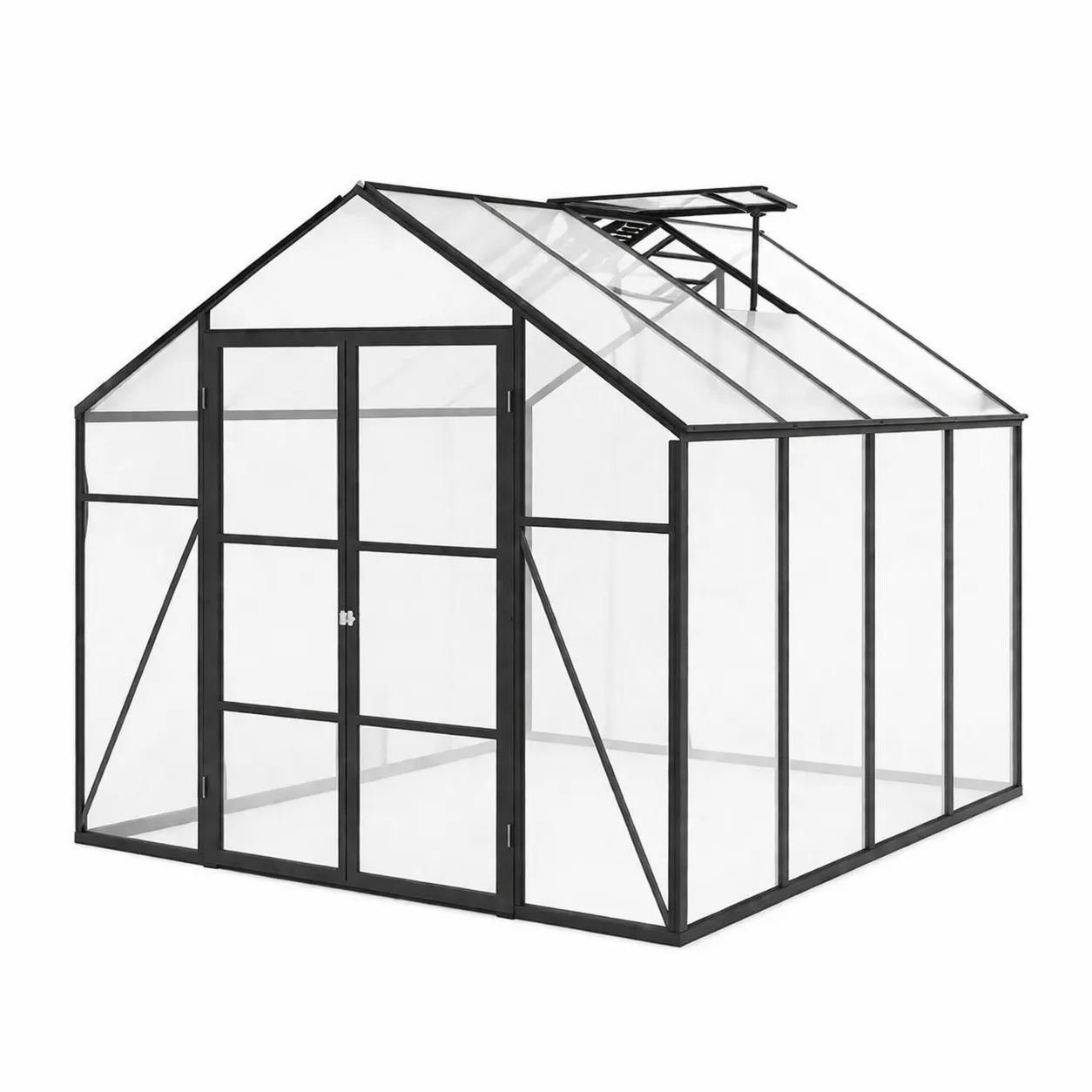 Serre de Jardin en Aluminium et Polycarbonate avec Toit Ouvrant-Solvicar