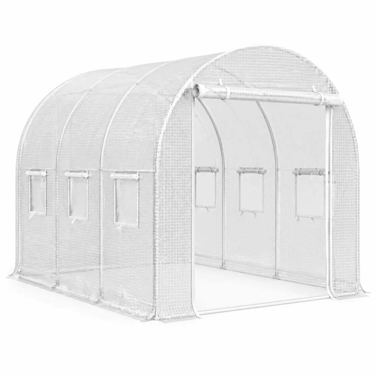 Serre de Jardin en Acier avec Revêtement en PE 200x200x190 cm Transparent-Solvicar