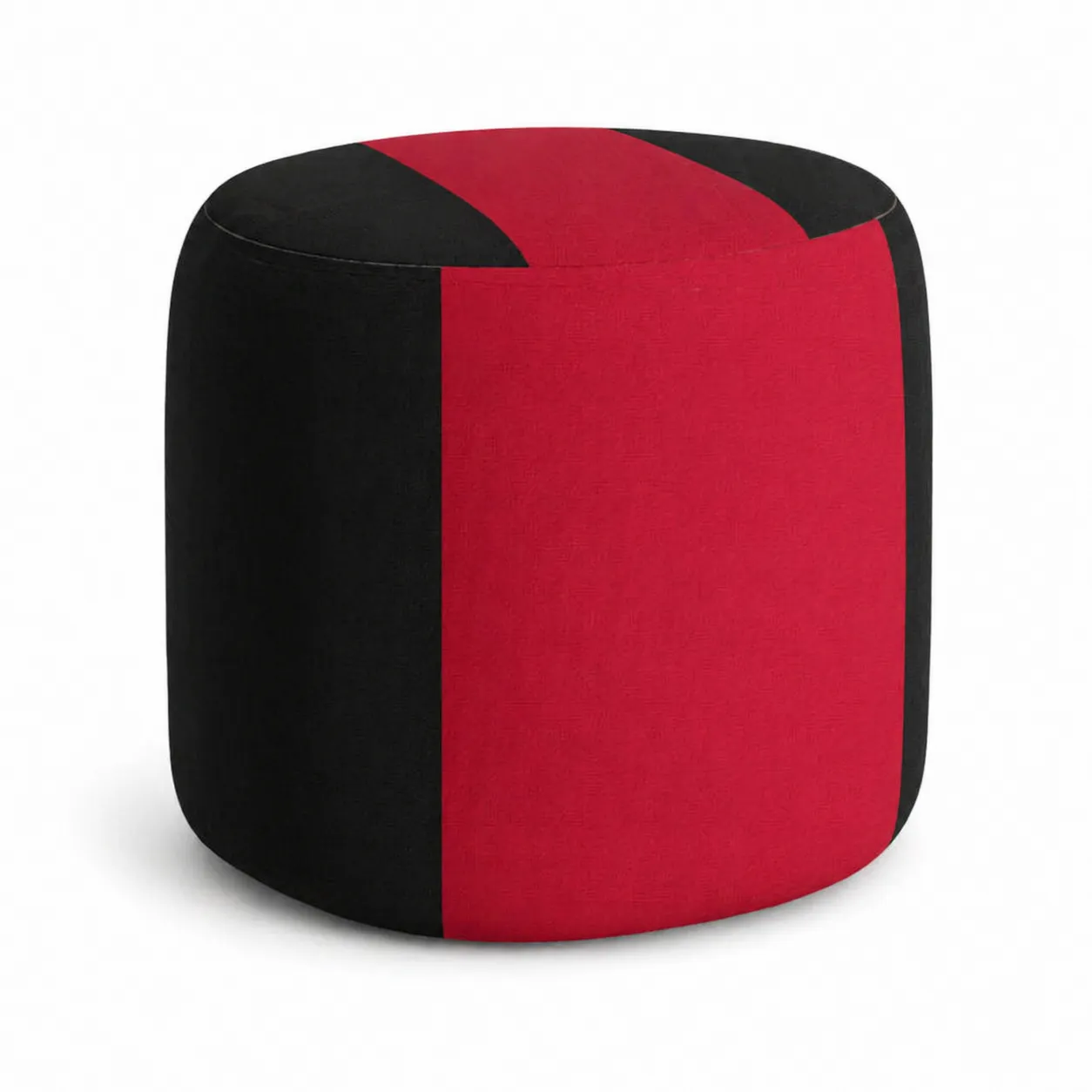 Pouf en tissu Noir/Rouge 40 cm-Solvicar