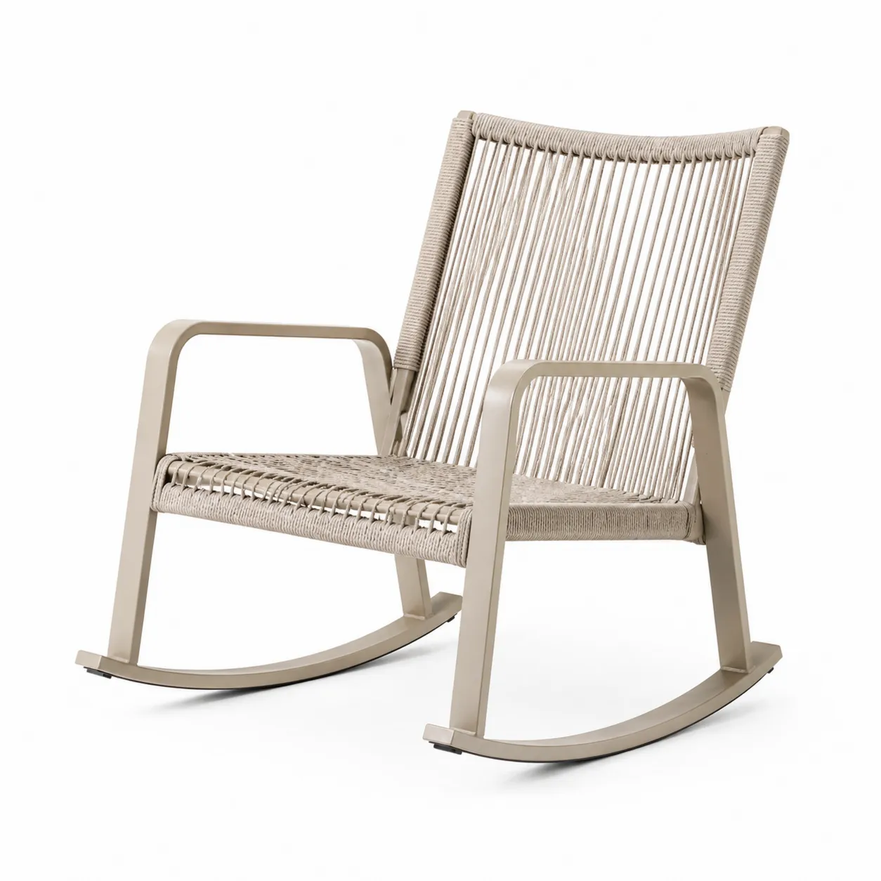 Chaise à bascule en aluminium et corde polyester Beige-Solvicar