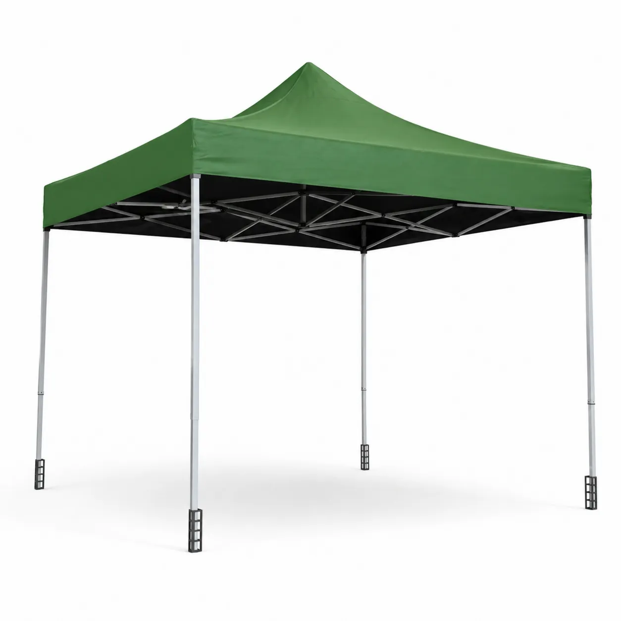Tente pliante extérieure 3x3m en tissu polyester vert structure acier-Solvicar