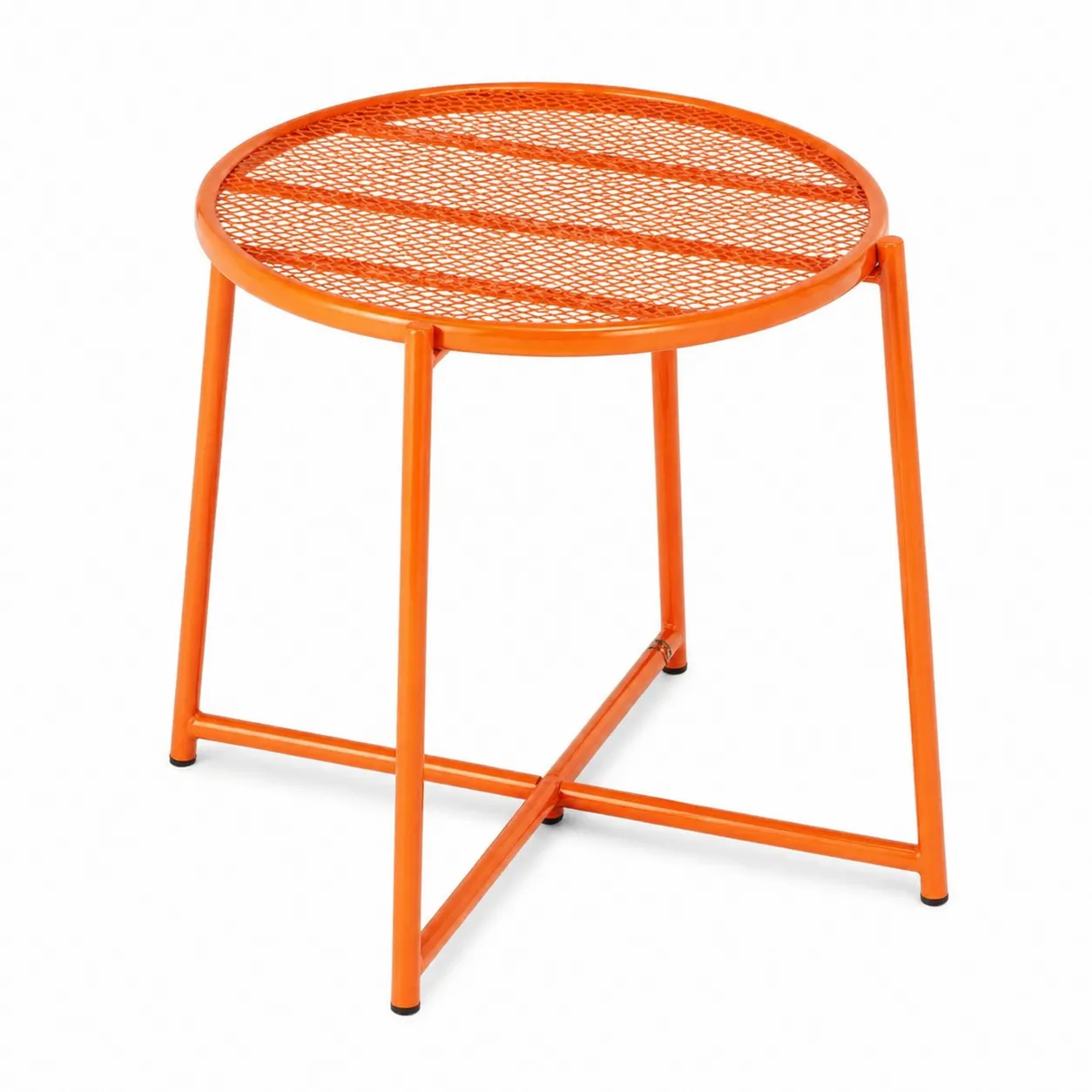 Table d'appoint ronde en métal orange Ø 50 cm-Solvicar