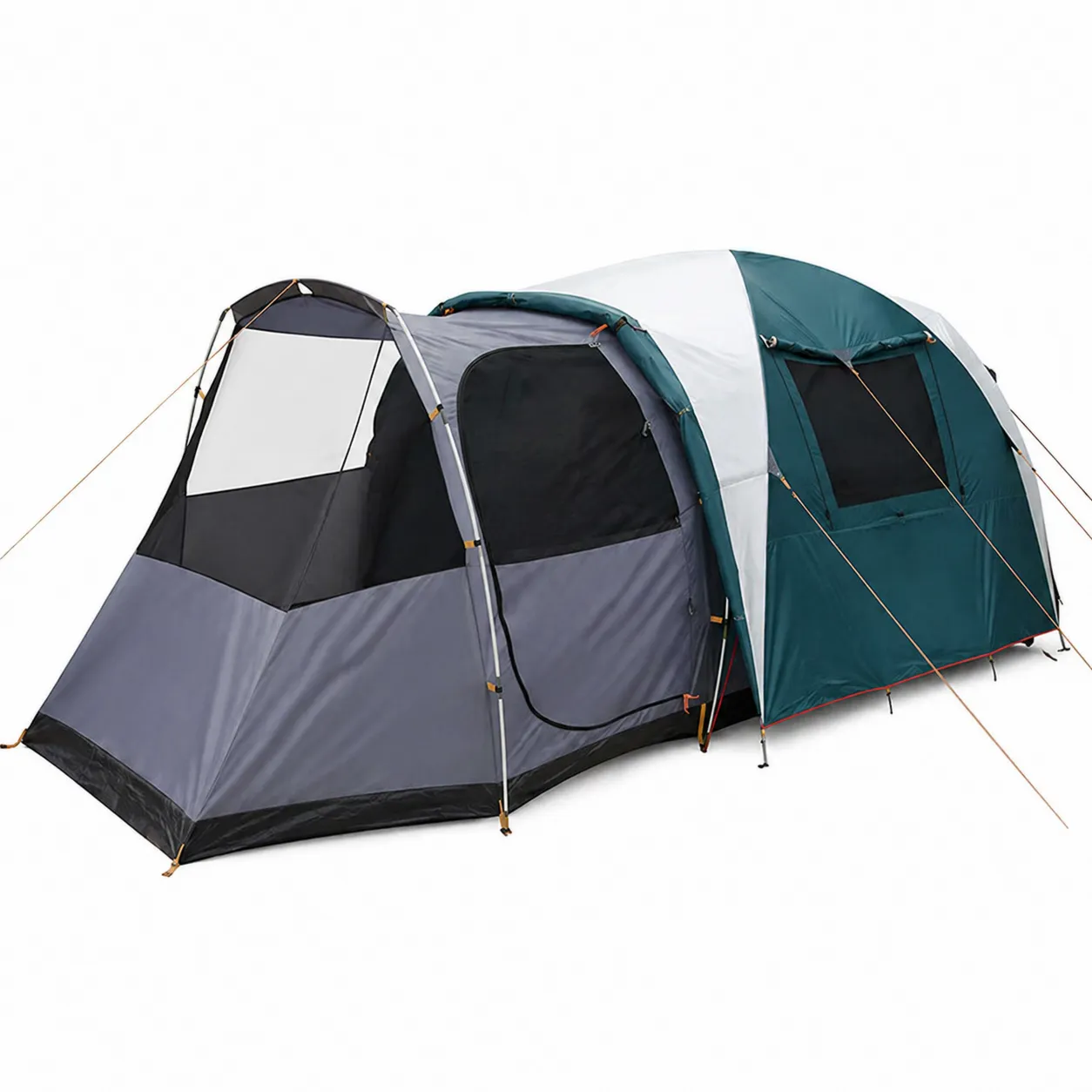 Tente tunnel familiale 4 personnes polyester Vert/Gris-Solvicar