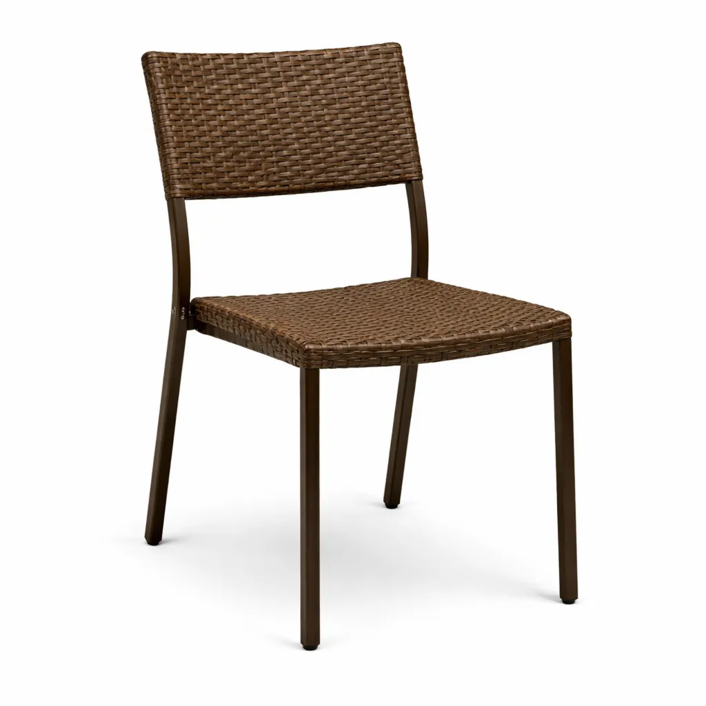 Chaise en métal et rotin synthétique Marron 83 cm-Solvicar