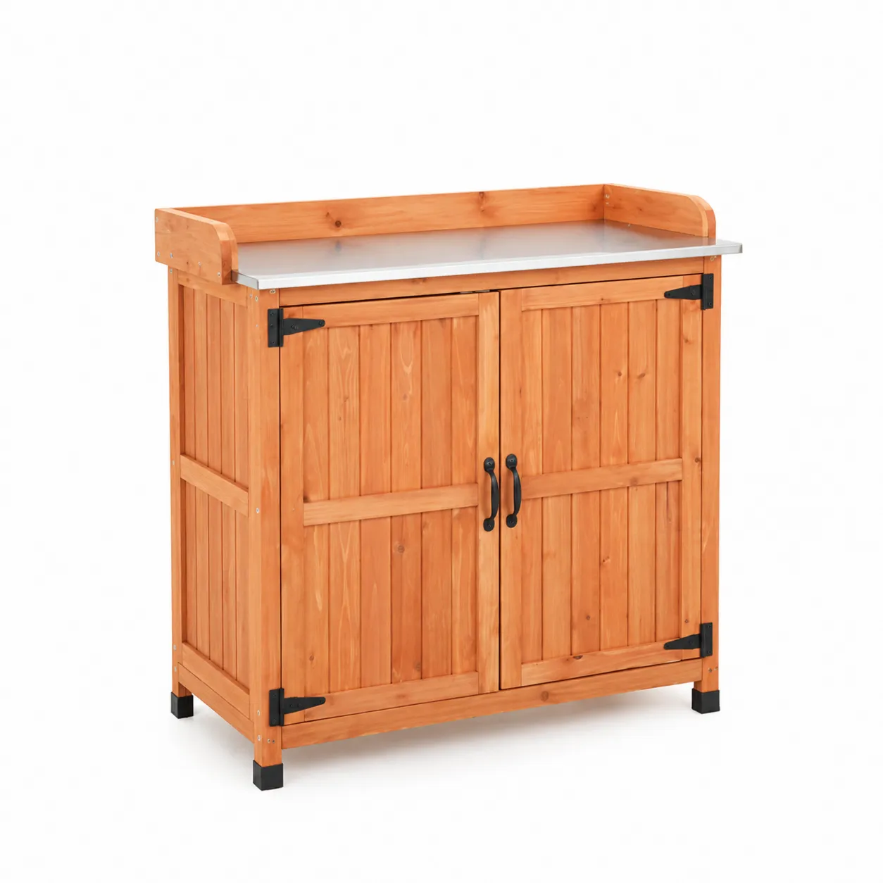 Table de rempotage en bois de sapin avec plan en acier inoxydable-Solvicar