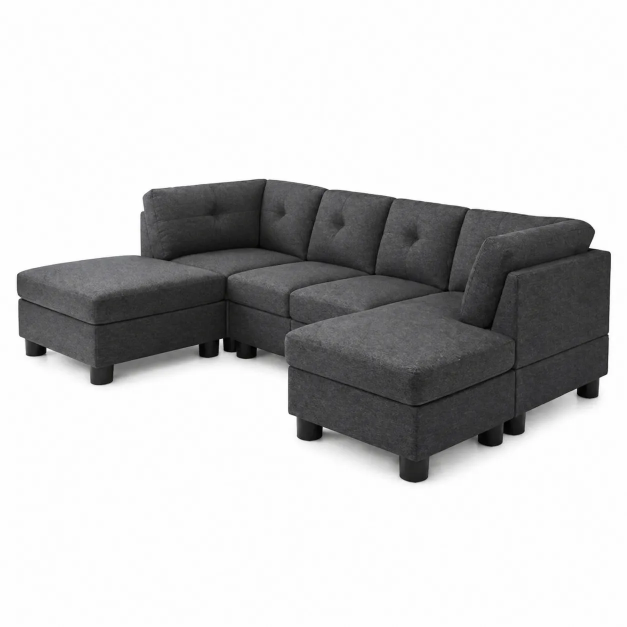 Canapé modulaire en tissu Gris Foncé-Solvicar