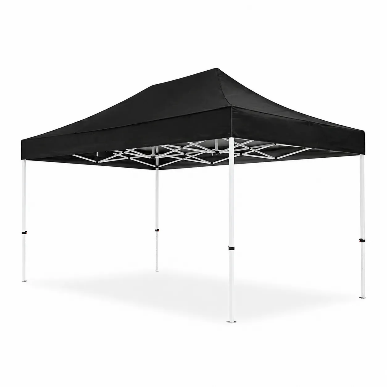 Tente pliante extérieure 3x3m en polyester noir avec cadre en acier-Solvicar