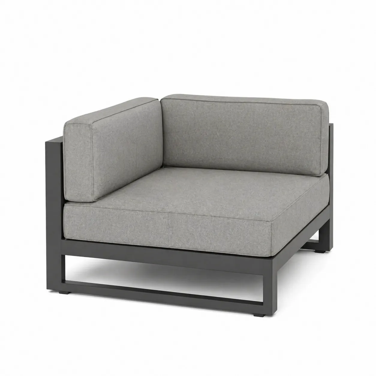 Canapé d'angle en métal et tissu gris-Solvicar
