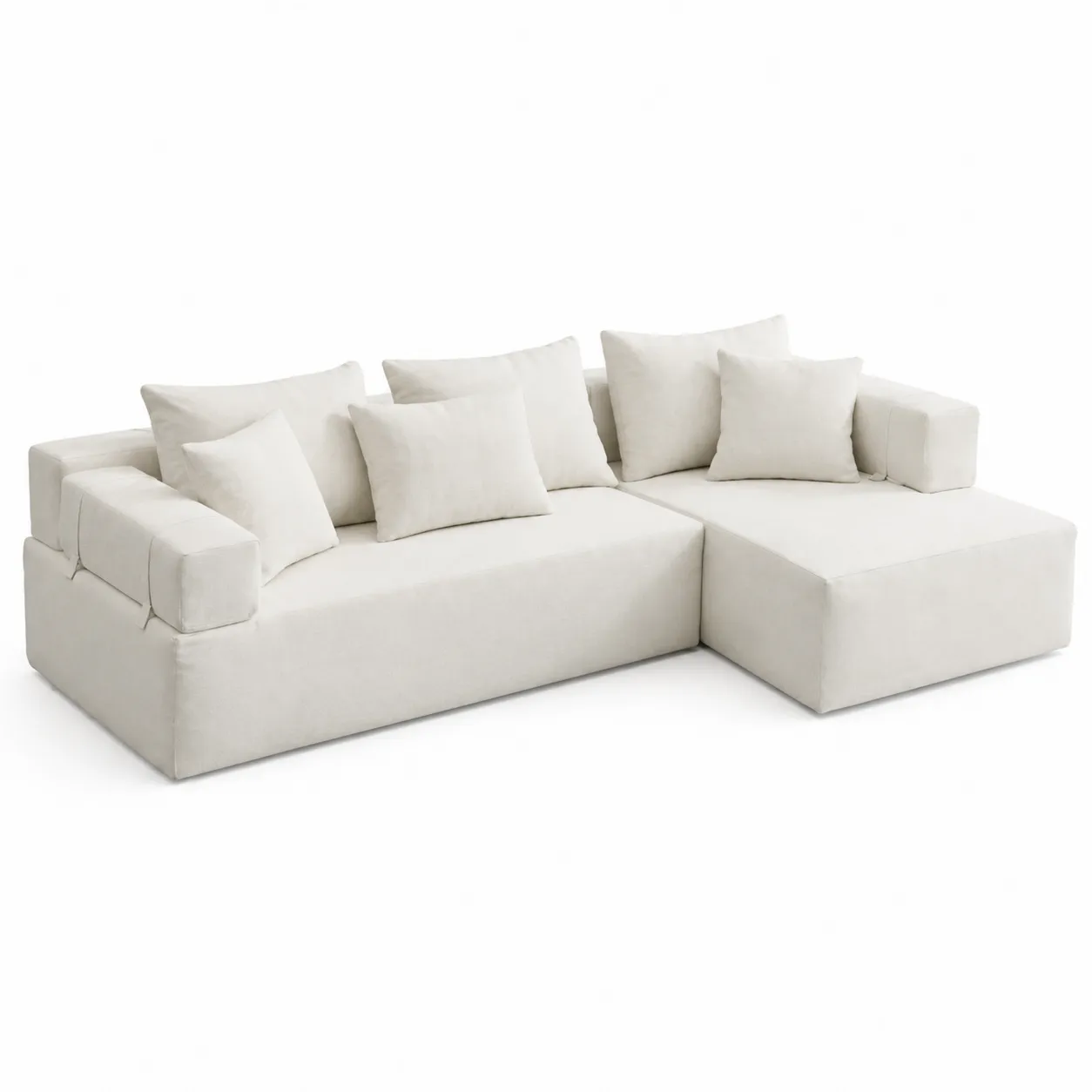 Canapé modulaire en tissu polyester Beige 260 cm-Solvicar